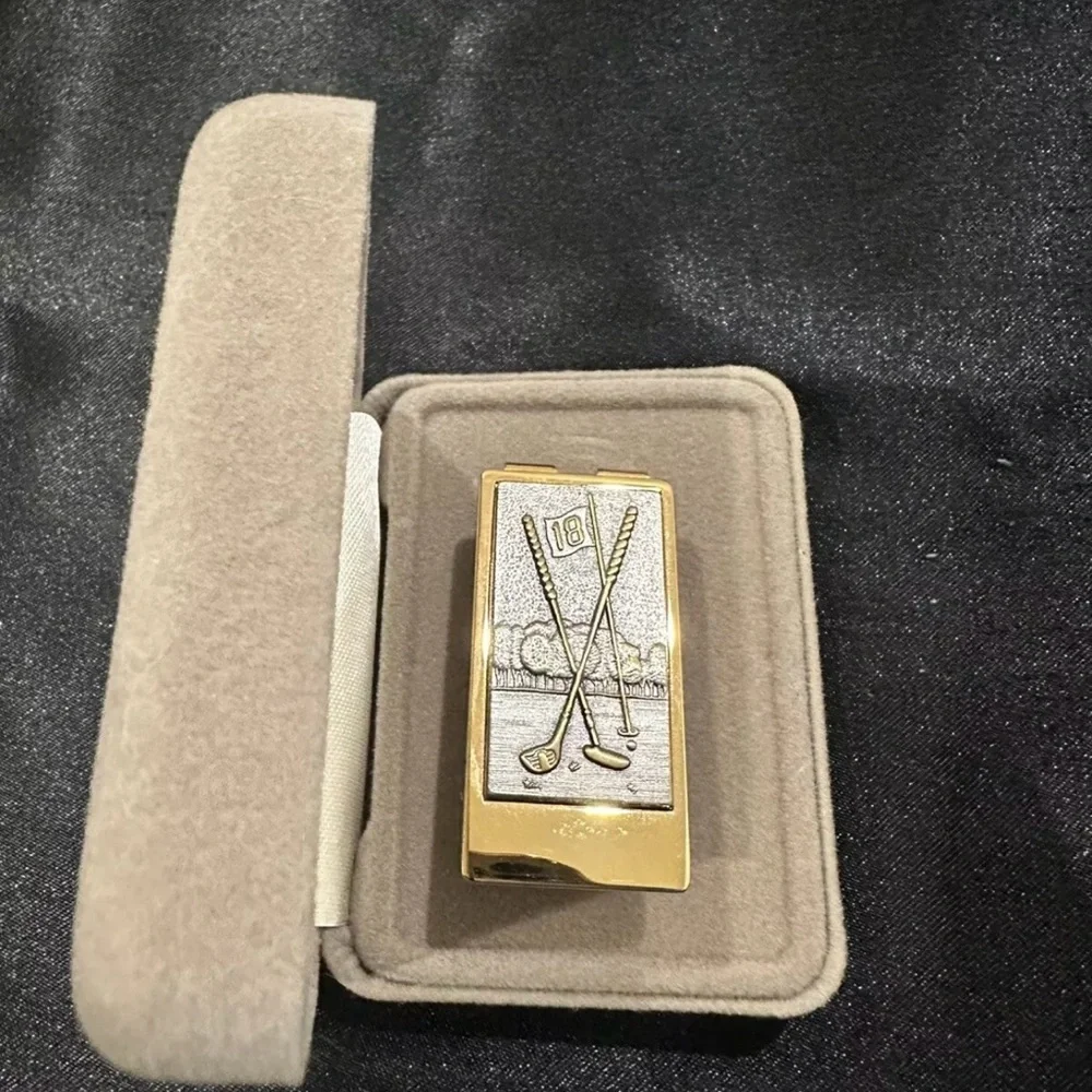VTG Anson Gold & Silver Tone Men’s Golfing Golf Club Money Clip